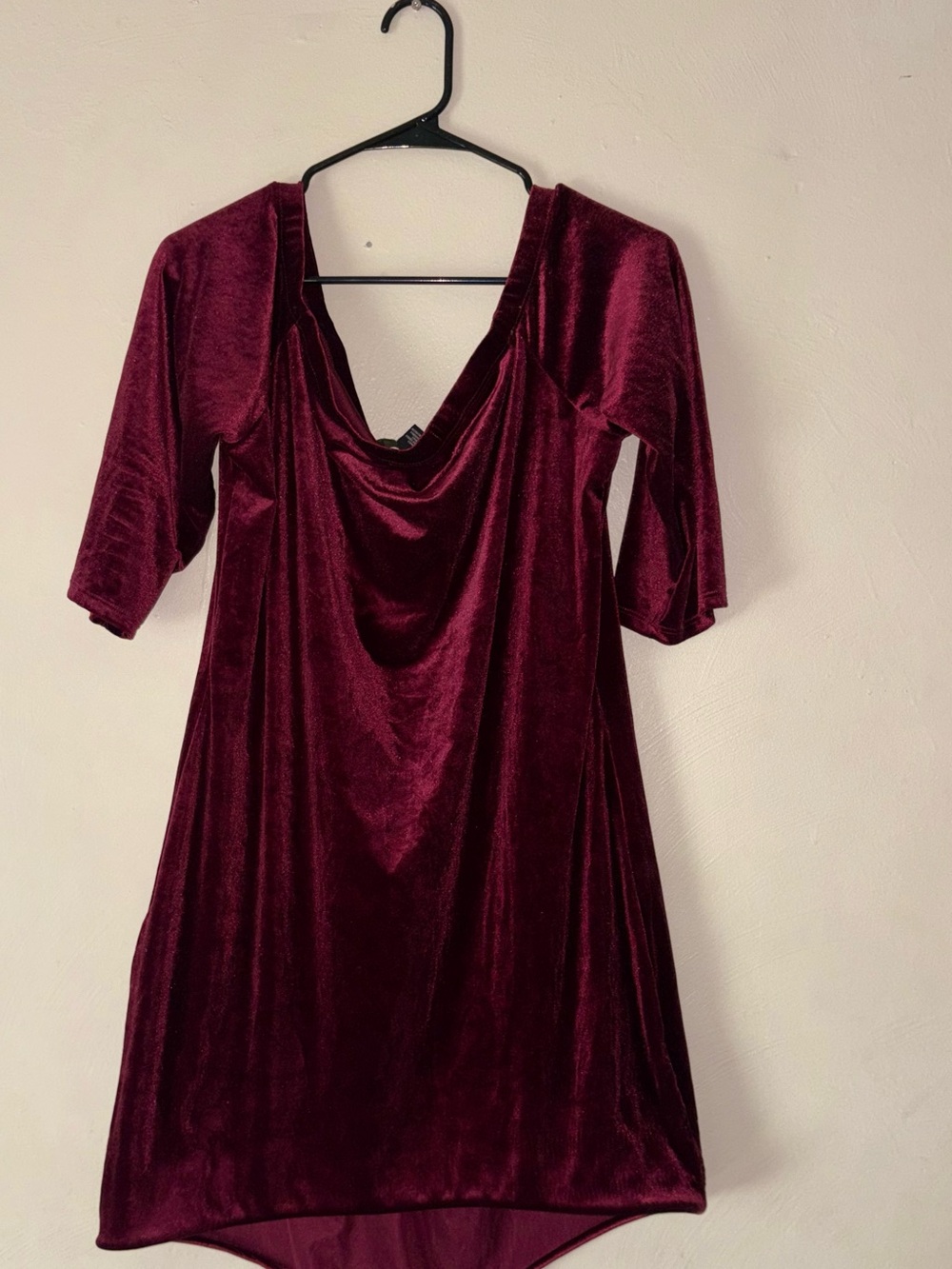 Forever 21 Wine Velvet High-Low Cowl Neck Dress